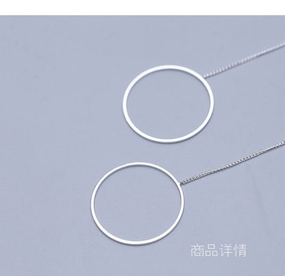 Silver Drop Hoop Earring 925 Sterling