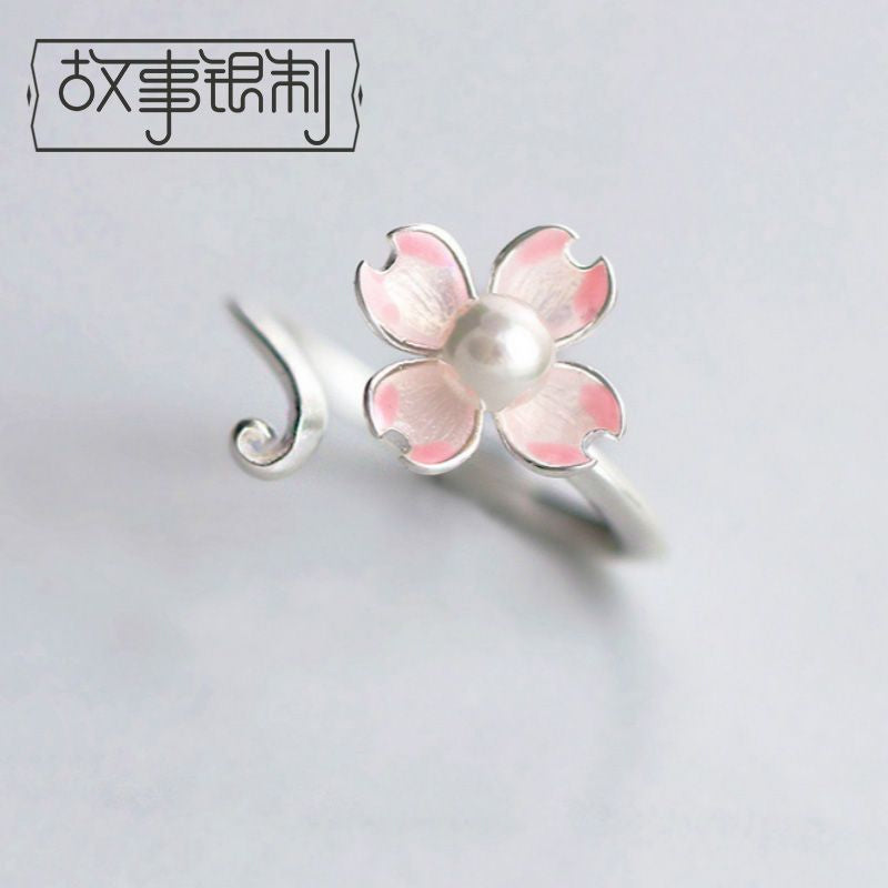 Sterling 925 Open Ring Floral Silver