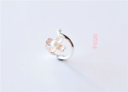 Sterling 925 Open Ring Floral Silver