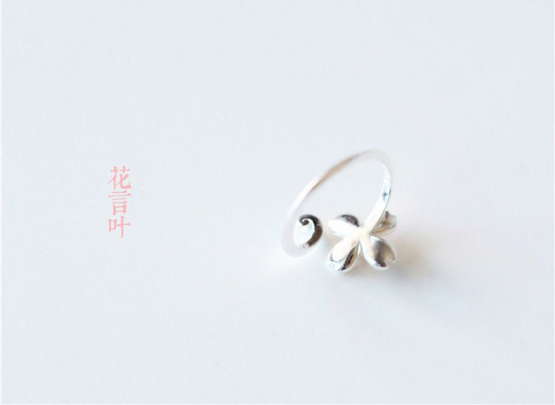 Sterling 925 Open Ring Floral Silver