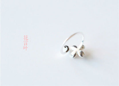 Sterling 925 Open Ring Floral Silver