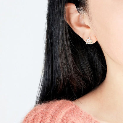 925 Silver Sterling Bicycle Earring