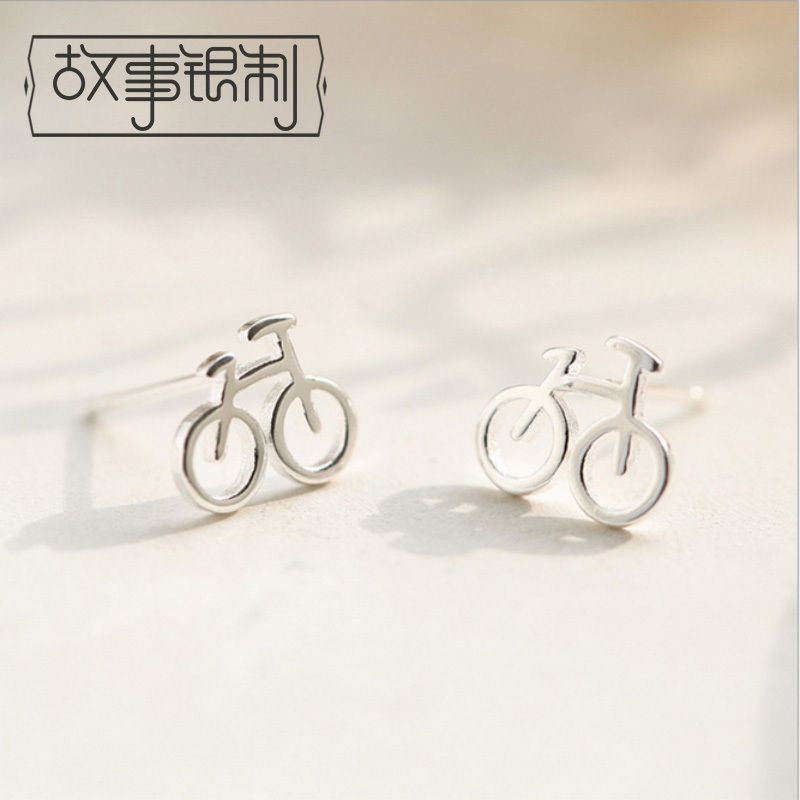 925 Silver Sterling Bicycle Earring