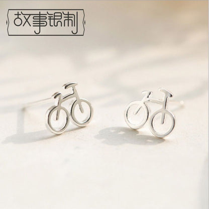 925 Silver Sterling Bicycle Earring