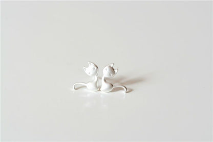 Cat Earring 925 Silver Sterling