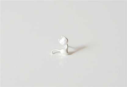 Cat Earring 925 Silver Sterling