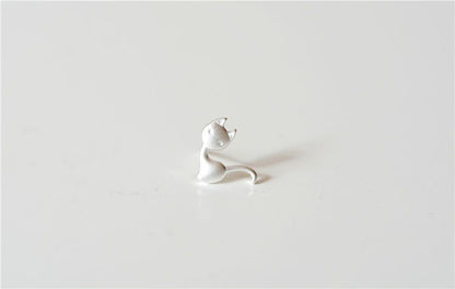 Cat Earring 925 Silver Sterling