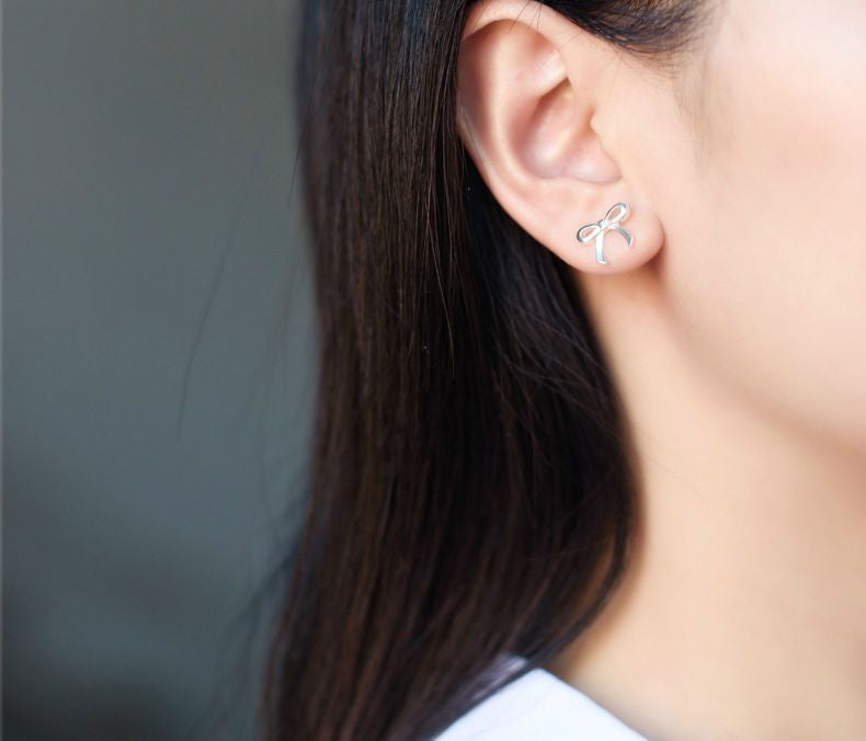 925 Silver Sterling Earring Bow