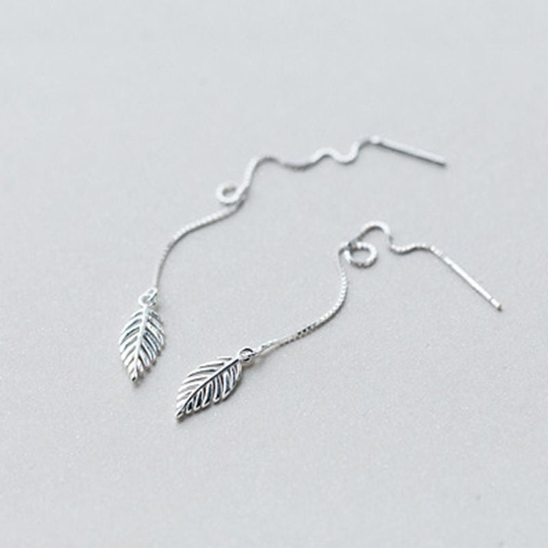 Sterling Earring Silver 925 Leaf Drop