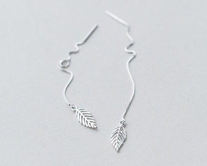 Sterling Earring Silver 925 Leaf Drop