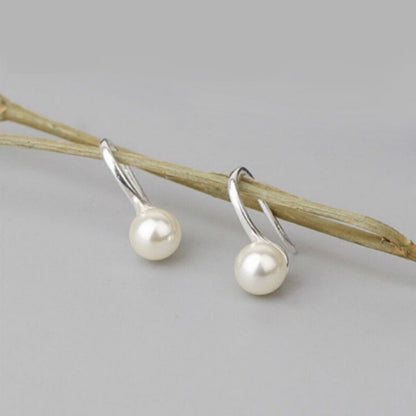 Silver Pearl Faux 925 Earring Sterling