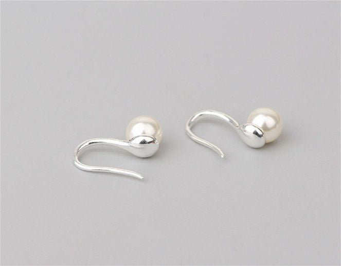 Silver Pearl Faux 925 Earring Sterling