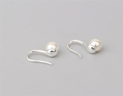 Silver Pearl Faux 925 Earring Sterling