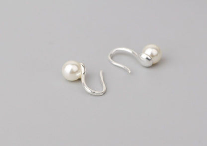 Silver Pearl Faux 925 Earring Sterling