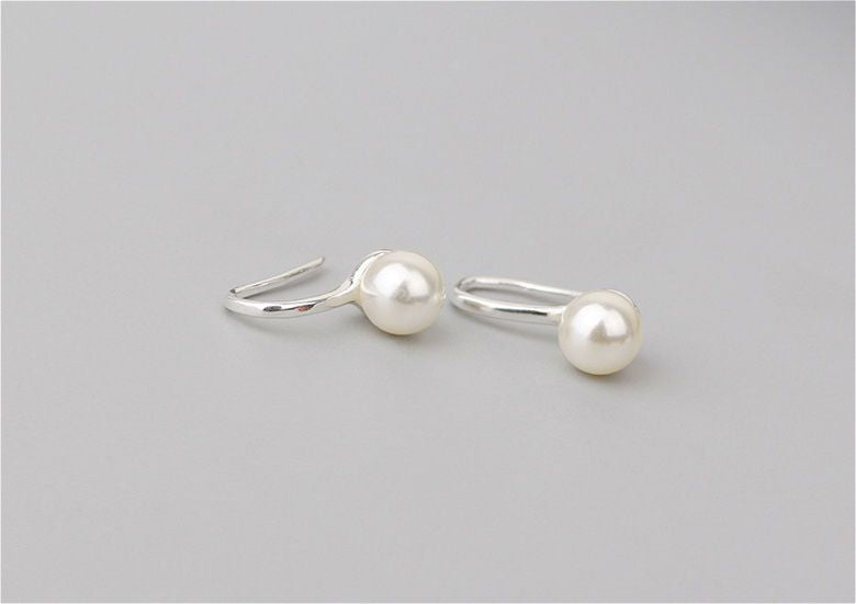 Silver Pearl Faux 925 Earring Sterling