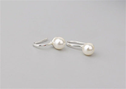 Silver Pearl Faux 925 Earring Sterling