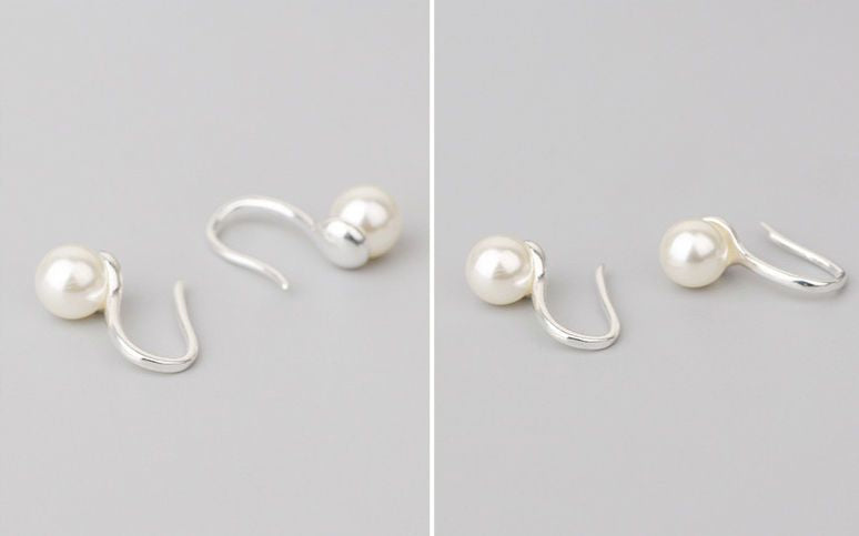 Silver Pearl Faux 925 Earring Sterling