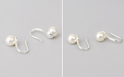 Silver Pearl Faux 925 Earring Sterling
