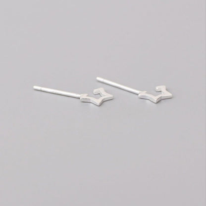 Star 925 Silver Sterling Earring Open