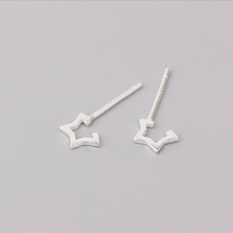 Star 925 Silver Sterling Earring Open