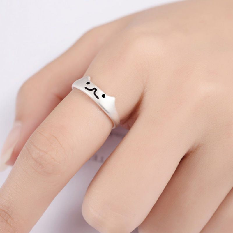 Open Silver Cat Ring Sterling 925
