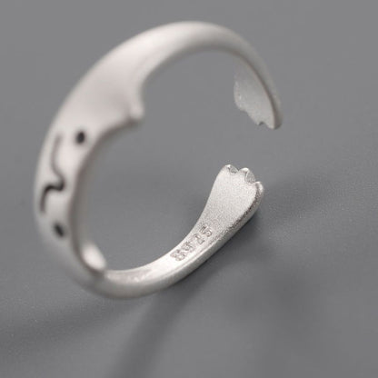 Open Silver Cat Ring Sterling 925