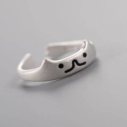 Open Silver Cat Ring Sterling 925