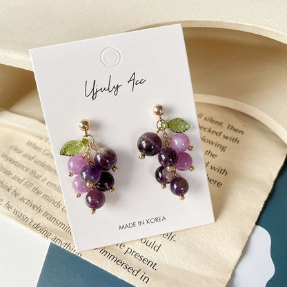 Boucles d'oreilles pendantes en acrylique avec raisins