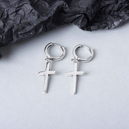 Dangle Cross Earring Sterling Silver