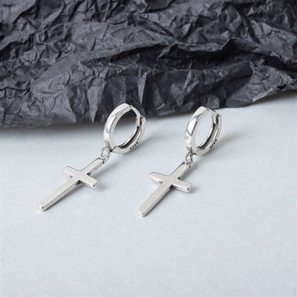 Dangle Cross Earring Sterling Silver