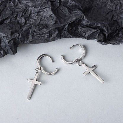 Dangle Cross Earring Sterling Silver