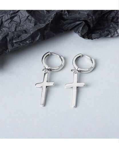 Dangle Cross Earring Sterling Silver
