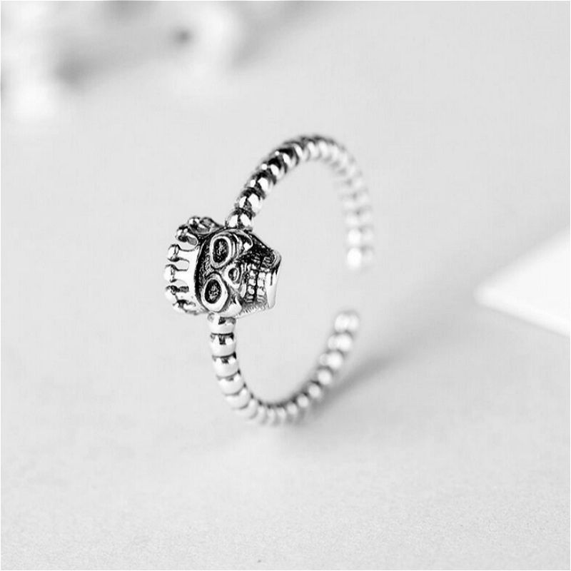Ring Skull Sterling Open Silver