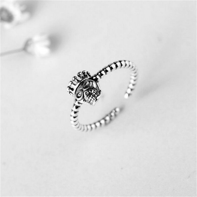 Ring Skull Sterling Open Silver