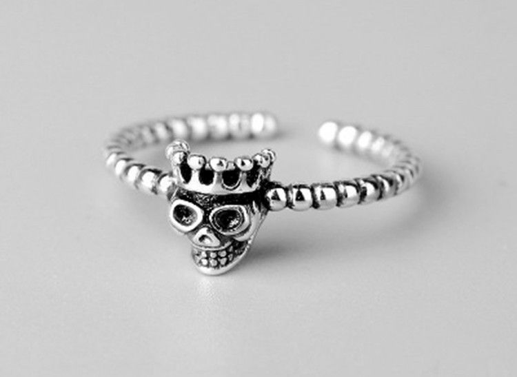 Ring Skull Sterling Open Silver