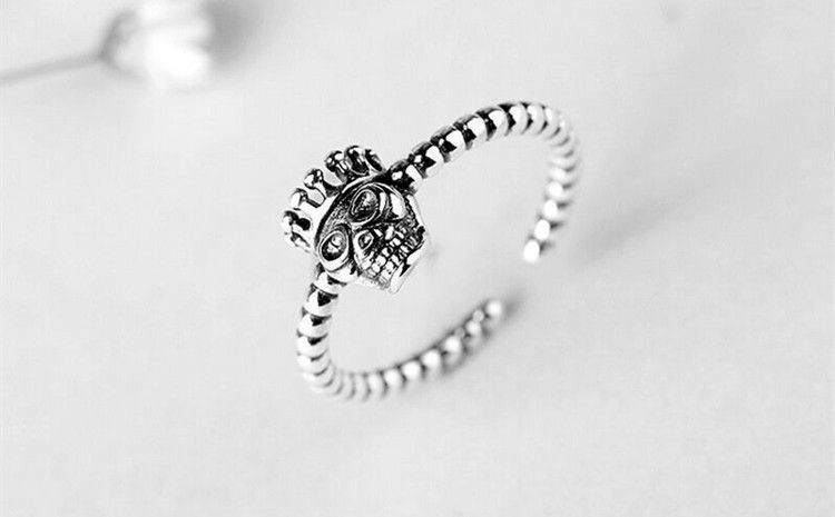Ring Skull Sterling Open Silver