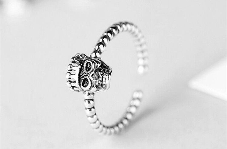 Ring Skull Sterling Open Silver