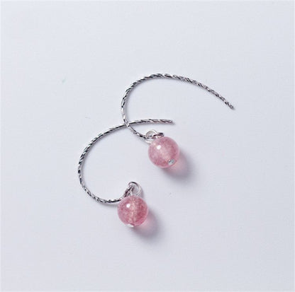 Silver Crystal Earring Sterling Faux Dangle
