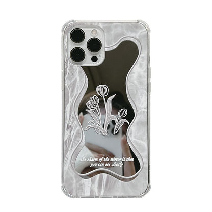 Mirrored Case Phone Flower