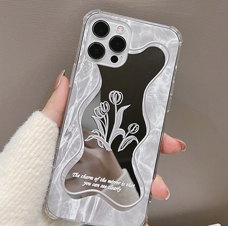 Mirrored Case Phone Flower