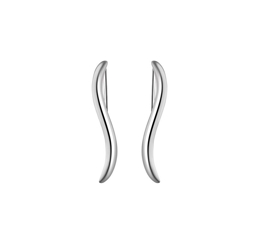 Wave Earring Sterling Pull Silver Through