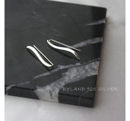 Wave Earring Sterling Pull Silver Through