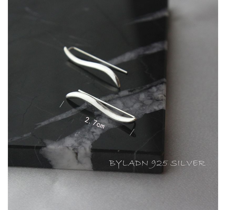 Wave Earring Sterling Pull Silver Through