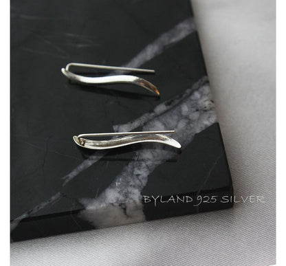 Wave Earring Sterling Pull Silver Through
