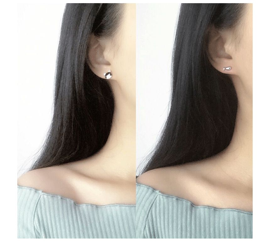 Earring Cat Asymmetrical Stud Fish