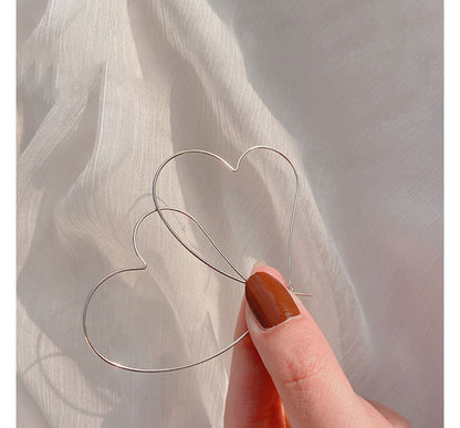 Silver Earring Sterling Heart Hoop