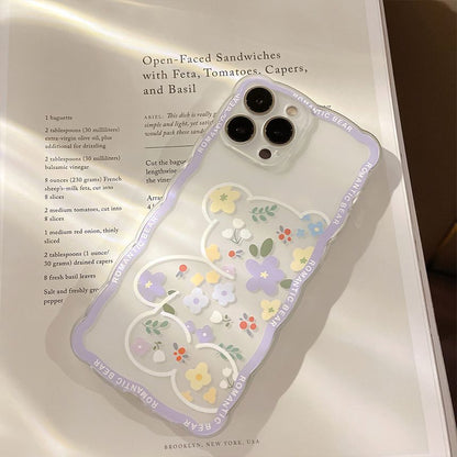 Bear Flower Phone Case Transparent