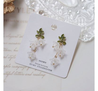 Flower Earring Drop Clip-On /
