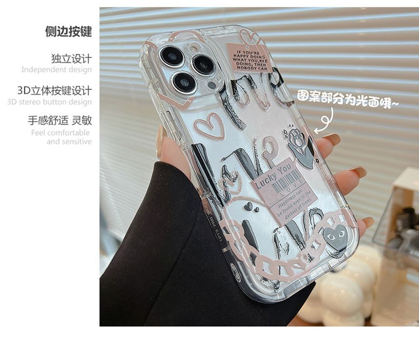 Lettering Phone Case Transparent