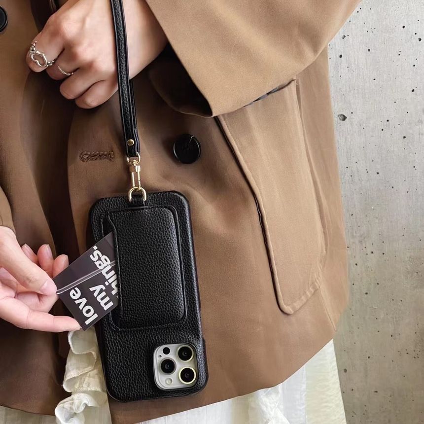 Faux Card Holder Leather Phone Case